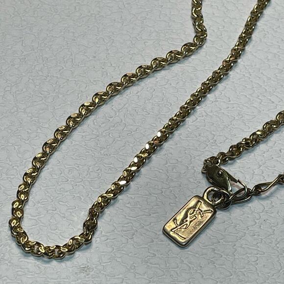 Yves Saint Laurent Gold Tone 22 in Chain Necklace with COA - Picture 1 of 4